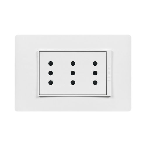 ENCHUFE TRIPLEX 2P+T 10A 250V BLANCO ARMADO LUZICA PU1313