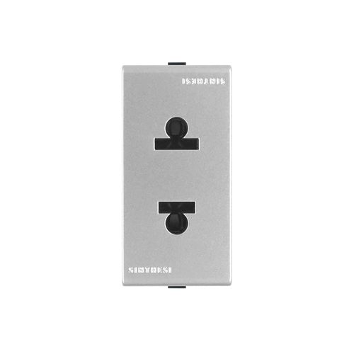 MODULO TOMACORRIENTE EURO 15A 127V 2P S44 PLATA 443212 SINTHESI