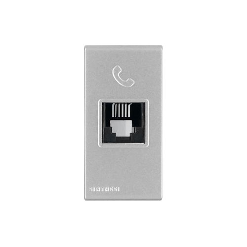 MODULO TOMA TELEFONICA RJ11 S44 PLATA 444012 SINTHESI