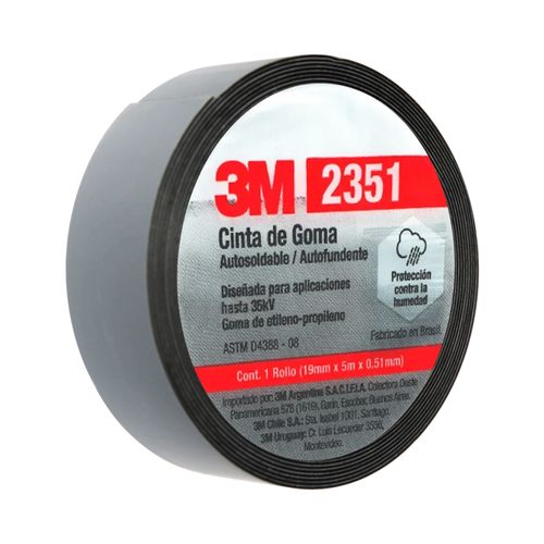 CINTA AISLANTE DE GOMA 3/4"X 5MTS NEGRA 2351 HC00059392 3M