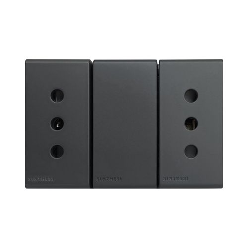 MODULO TOMACORRIENTE DUPLEX 10A 250V 2P+T S33 NOIR MATE 333426 SINTHESI