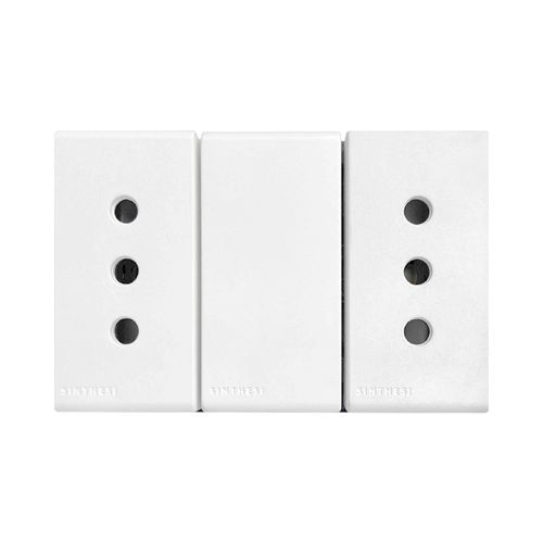 MODULO TOMACORRIENTE DUPLEX 10A 250V 2P+T S33 BLANCO MATE 333421 SINTHESI
