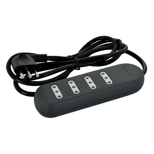 Alargador 4 Tomas 2P+T 10A 250V 3 Mts Negro 7600201 Lexo