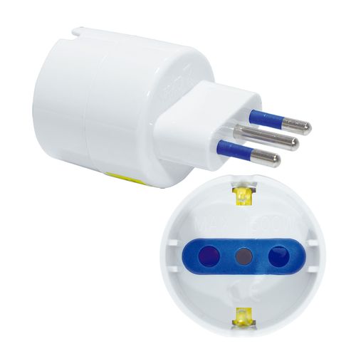 Adaptador Schuko 2P+T 10A 250V 1500w Blanco 8610284 Lexo
