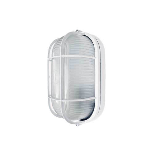 FOCO TORTUGA OVALADA 60W E27 CON REJILLA BLANCA IP44 1202130 VKB