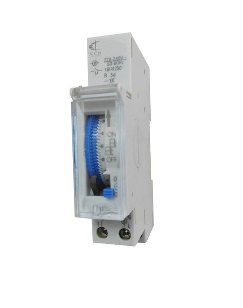 INTERRUPTOR RELOJ ANALOGO DIN 16A 15 MIN-24HRS C/RESERVA CCD