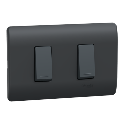 INTERRUPTOR DOBLE 9/24 16A 250V GENESIS MWD62136 NEGRO