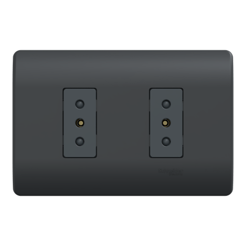 ENCHUFE DOBLE 2P+T 10A 250V GENESIS MWD60386 NEGRO