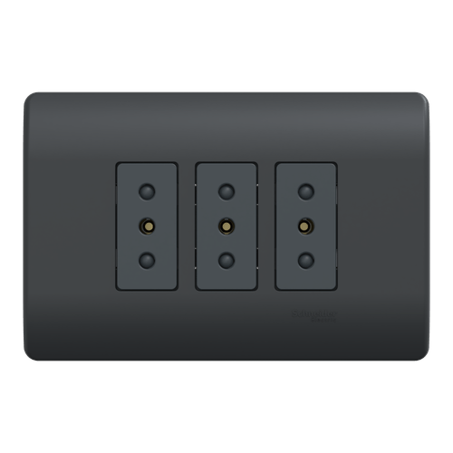 ENCHUFE TRIPLE 2P+T 10A 250V GENESIS MWD60496 NEGRO