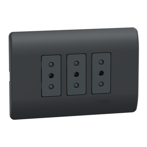 ENCHUFE TRIPLE 2P+T 10A 250V GENESIS MWD60496 NEGRO