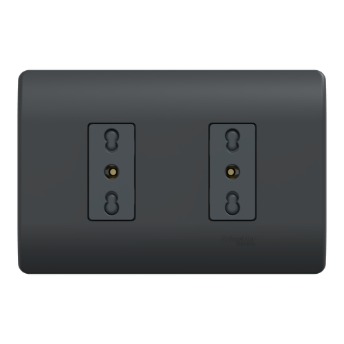 ENCHUFE DOBLE 2P+T 10/16A 250V GENESIS MWD60826 NEGRO