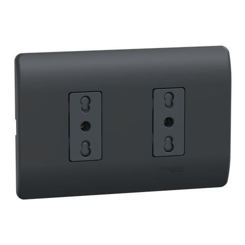 ENCHUFE DOBLE 2P+T 10/16A 250V GENESIS MWD60826 NEGRO