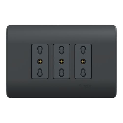 ENCHUFE TRIPLE 2P+T 10/16A 250V GENESIS MWD60836 NEGRO