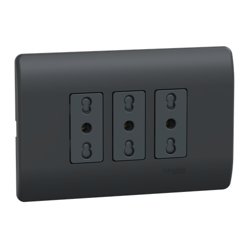 ENCHUFE TRIPLE 2P+T 10/16A 250V GENESIS MWD60836 NEGRO