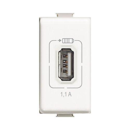 MODULO CARGADOR USB 230VAC 1100mA BLANCO AM5285C1 MATIX