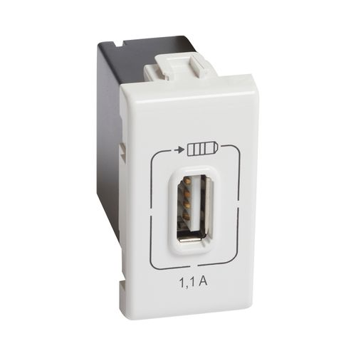 MODULO CARGADOR USB 230VAC 1100mA BLANCO AM5285C1 MATIX
