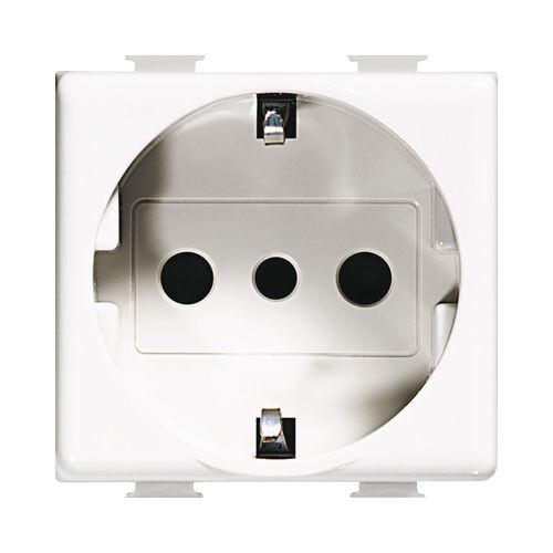 MODULO ENCHUFE SCHUKO 2P+T 10A 250V (16A) BLANCO MATIX AM5440/3